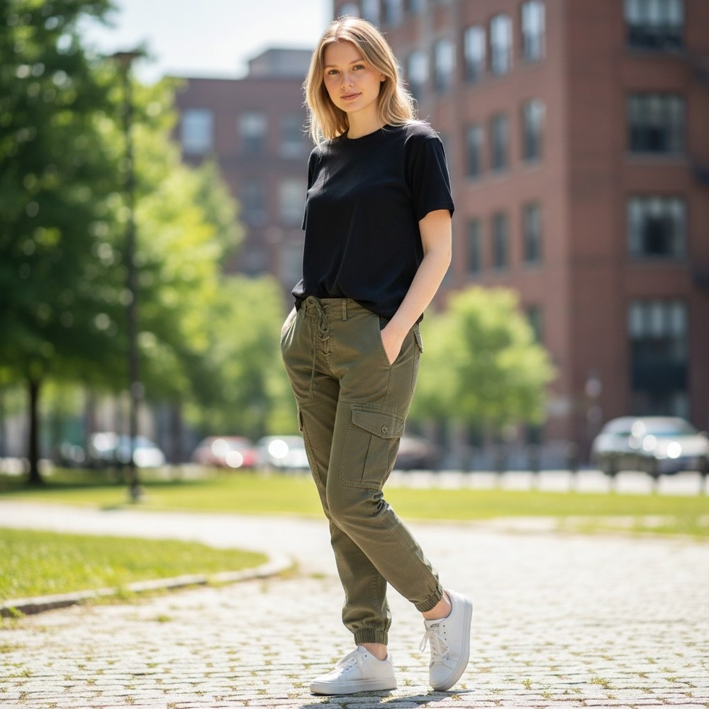 Nili Lotan Lace Up Military Cargo Pants Olive Green Joggers 2609988